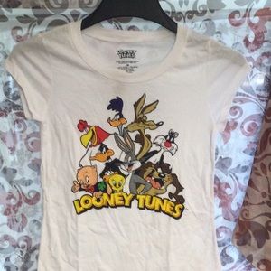 Juniors White Looney Tunes Tee